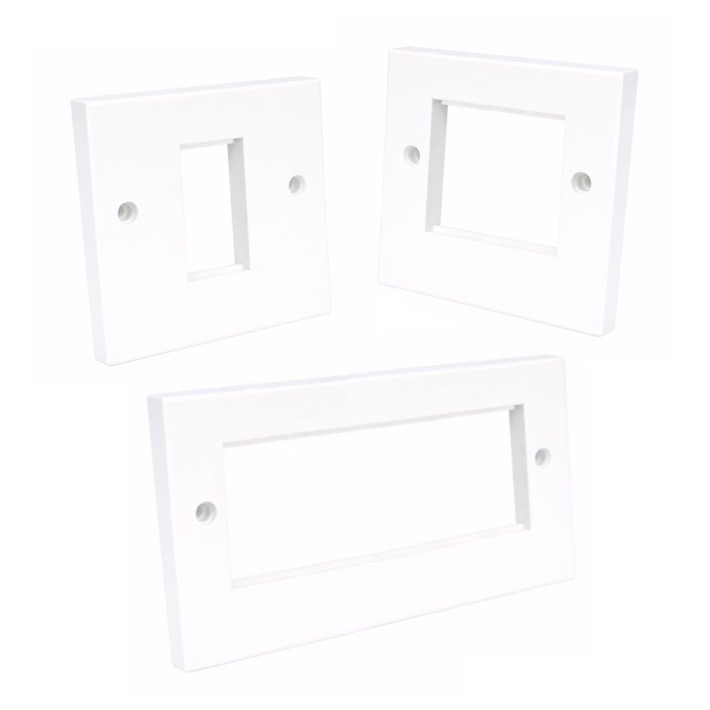 1-Gang / 2-Gang Modular AV Wall Plate Frame for 50 × 25mm Snap-In Modules