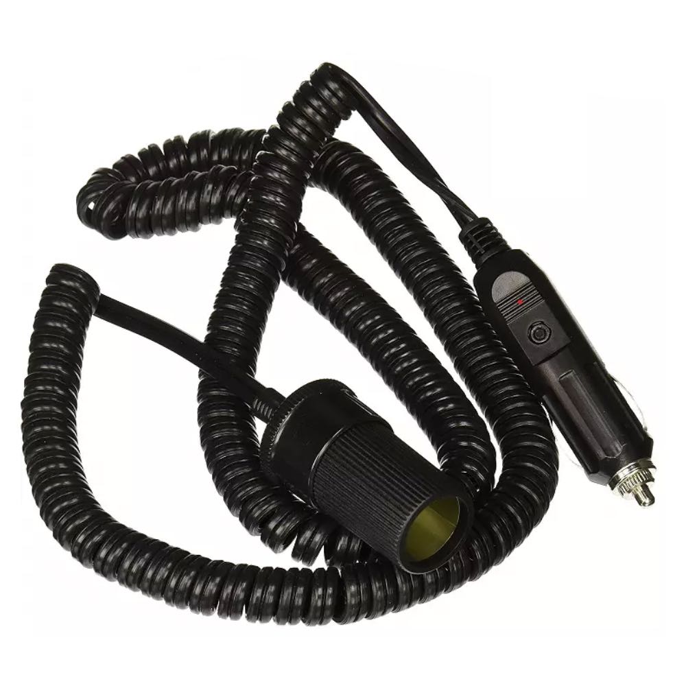 12V Coiled Car Cigar Lighter Socket Extension Lead – 2m Extended Length
