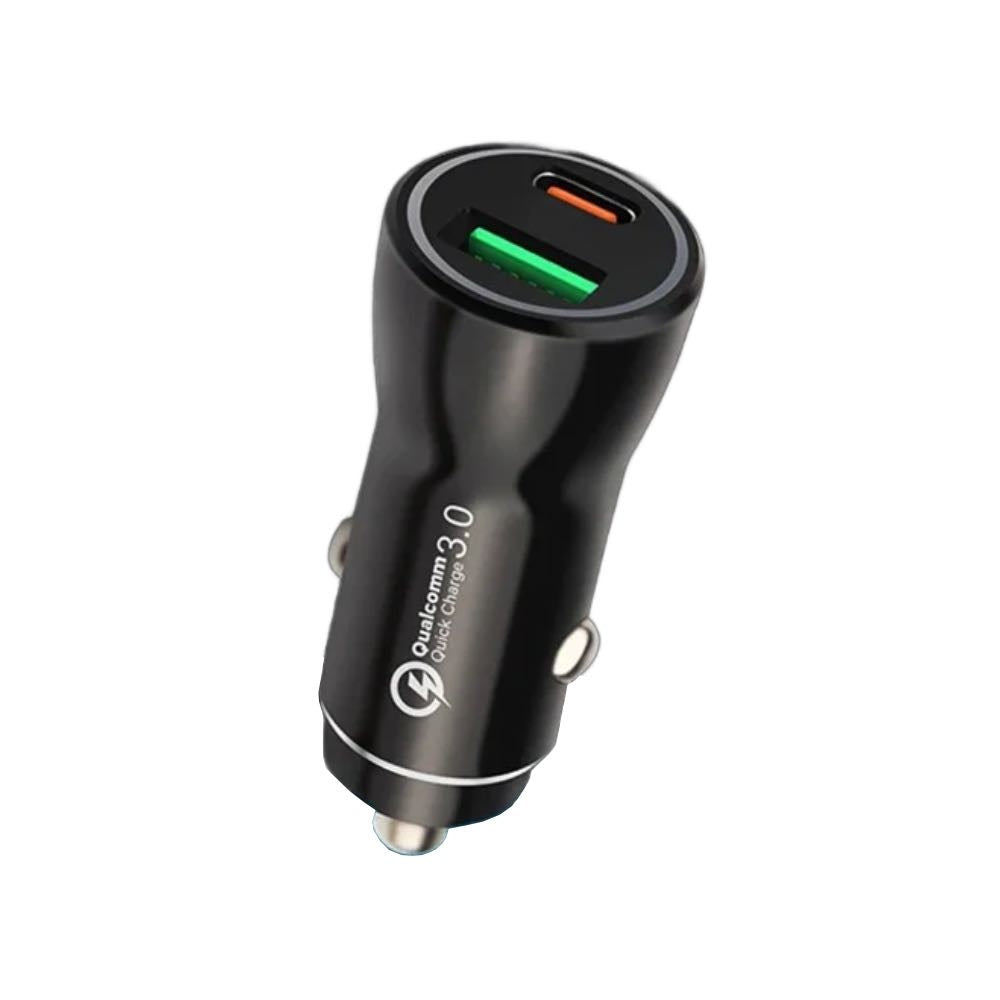 12V Dual-Port USB-C & USB Car Charger with Fast Charging