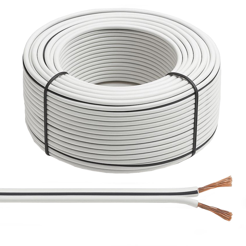 13 Strand Speaker Cable – White – for Home Audio & PA Systems – Custom Lengths