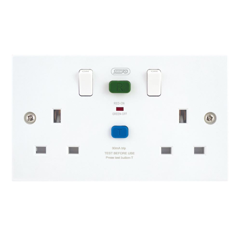 13A RCD Switched Socket Outlet with 30mA Protection (1-Gang / 2-Gang)