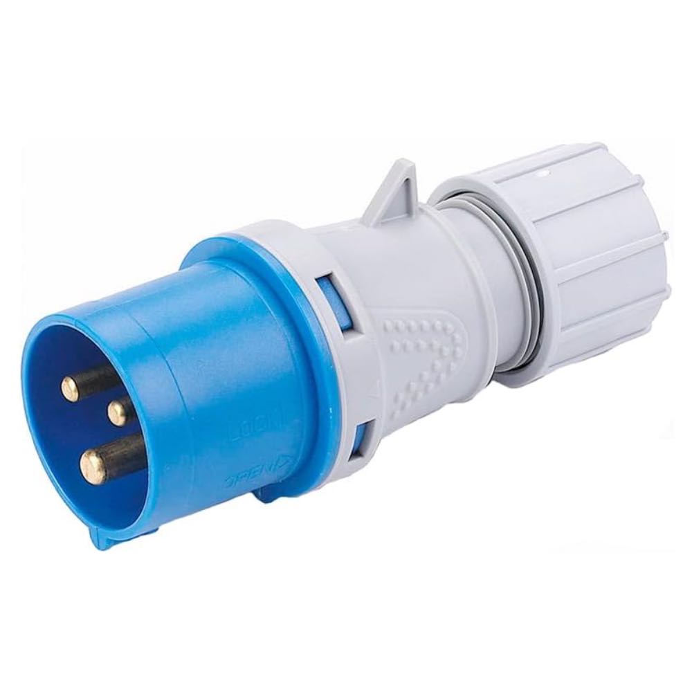 16A Plug in Blue for Caravan Hook Up Cable