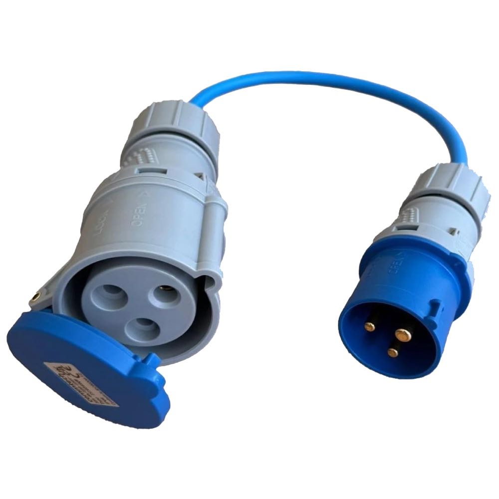 16A Plug to 32A Socket 240V Industrial Power Converter Cable – Various Lengths