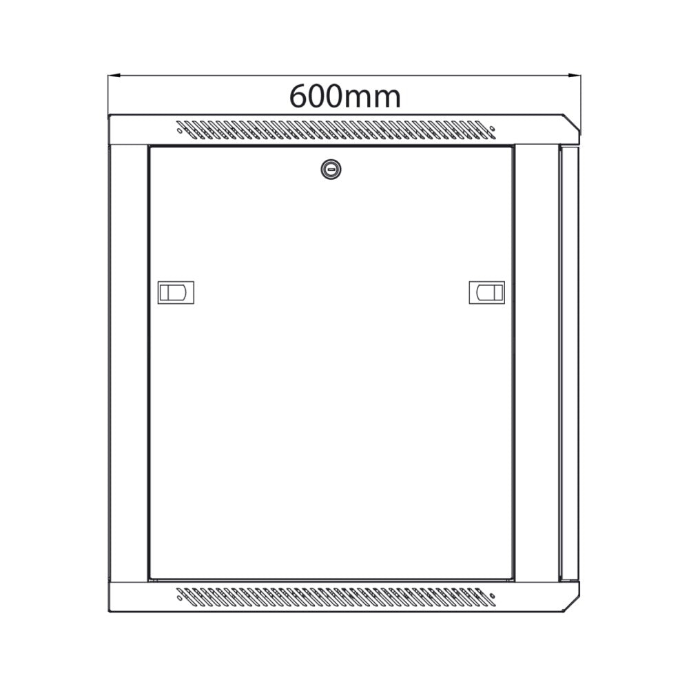 19" Rack Cabinet with Lockable Front Door – 12U – 600mm Depth