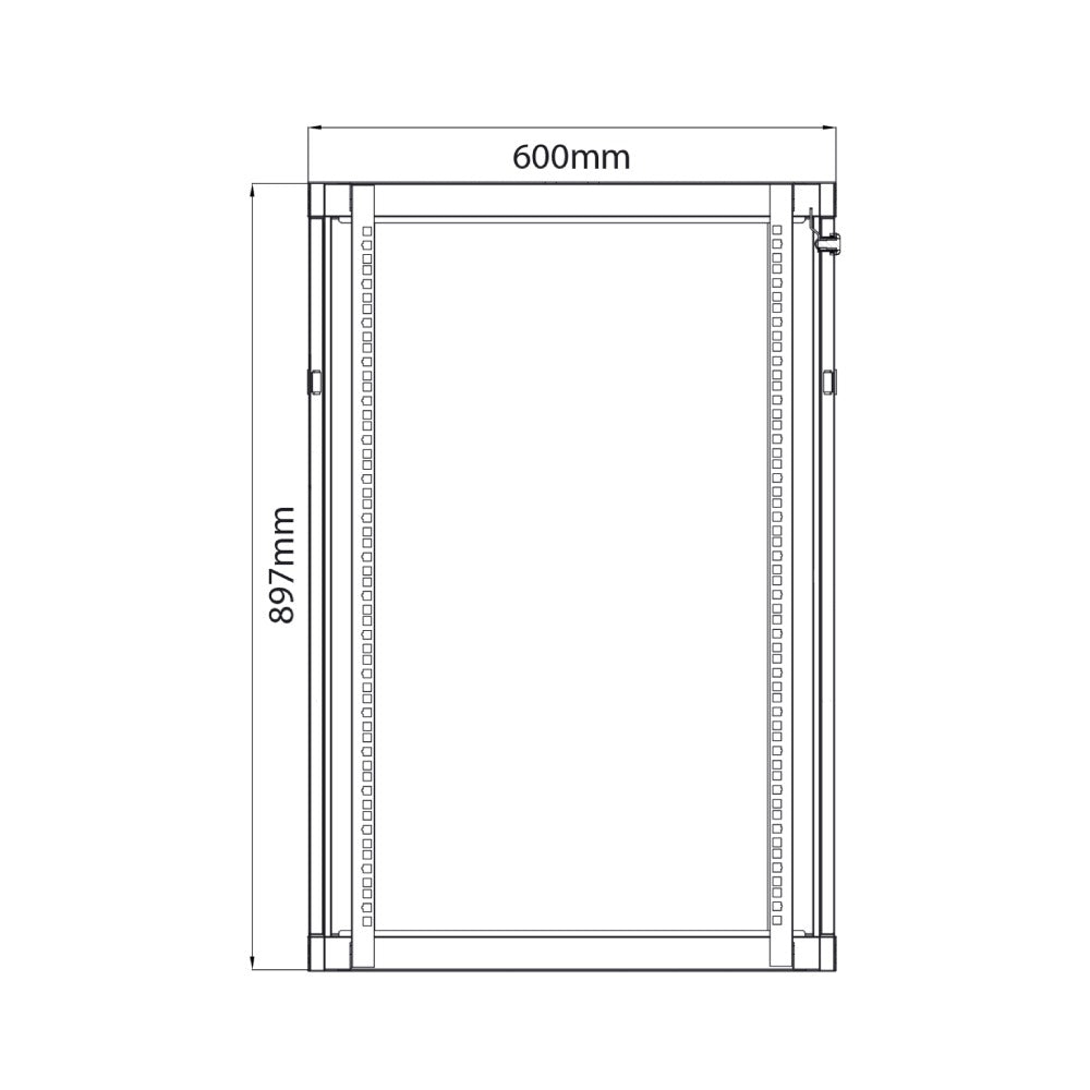 19" Rack Cabinet with Lockable Front Door – 18U – 450mm Depth