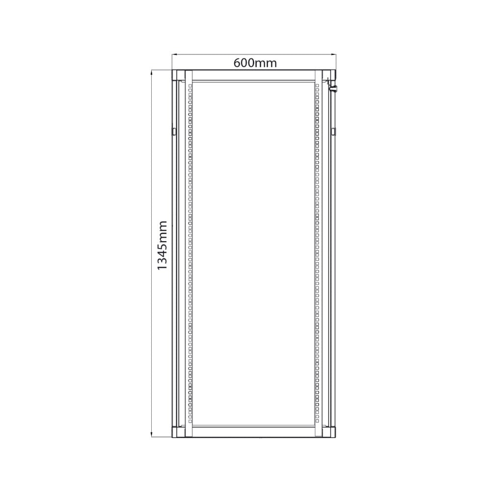 19" Rack Cabinet with Lockable Front Door – 28U – 450mm Depth