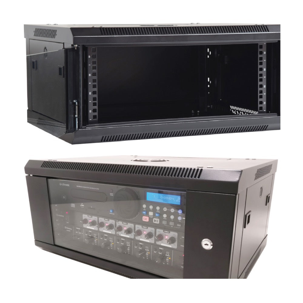 19" Rack Cabinet with Lockable Front Door – 4U – 450mm Depth