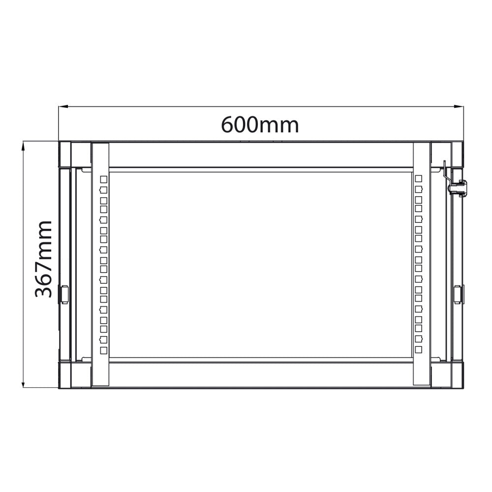 19" Rack Cabinet with Lockable Front Door – 6U – 600mm Depth