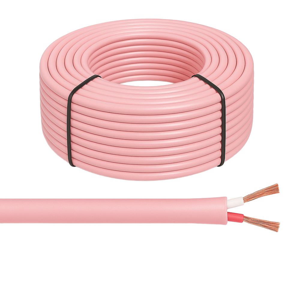 2 Core Pink Speaker Cable – OFC – for Multi-Room & Home Cinema – Custom Lengths