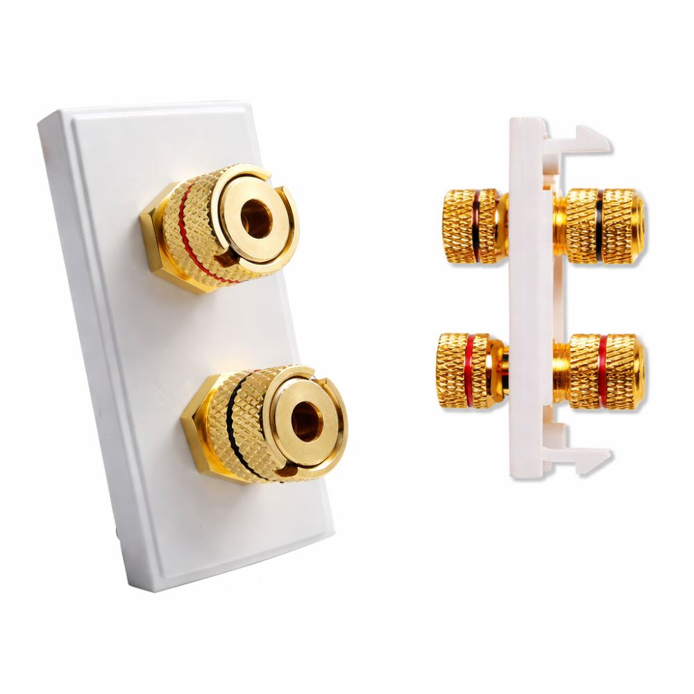 2-Post 4mm Banana Speaker Terminal Module for Modular AV Wall Plates