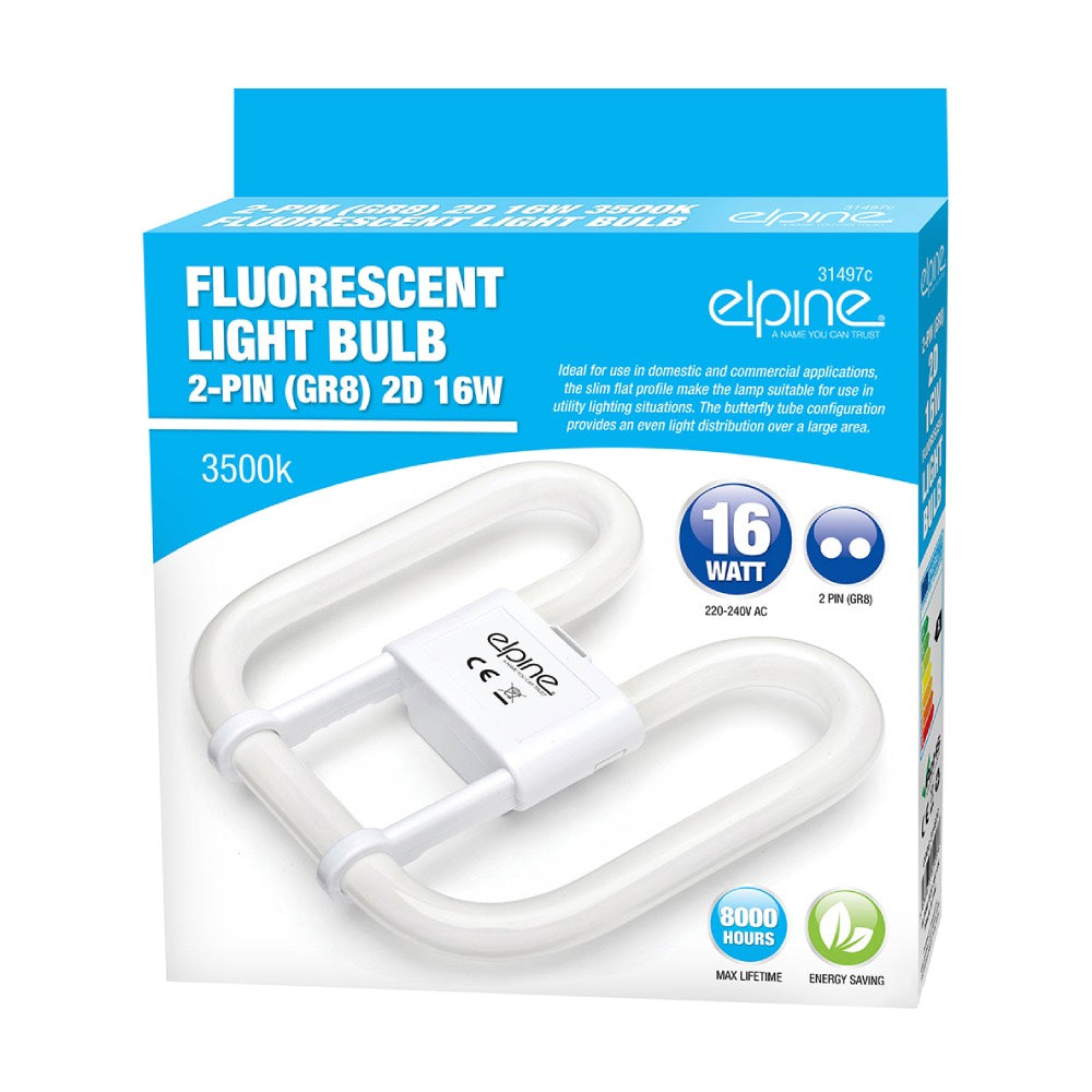 2D Compact Fluorescent Lamp 2-Pin / 4-Pin – 16W 28W 38W – 3500K (Cool White)