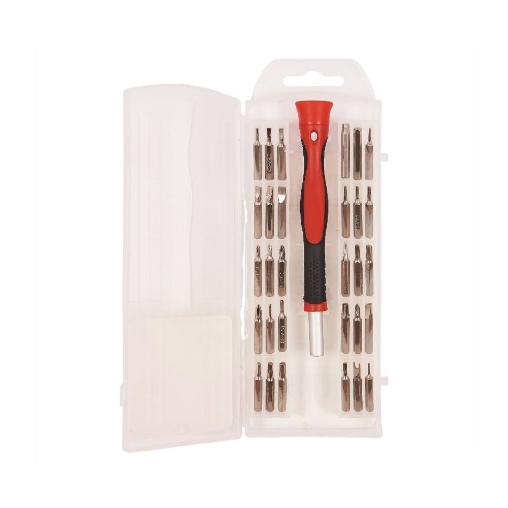 31-Piece Precision Screwdriver & Bit Set with Swivel-Top Handle and Storage Case