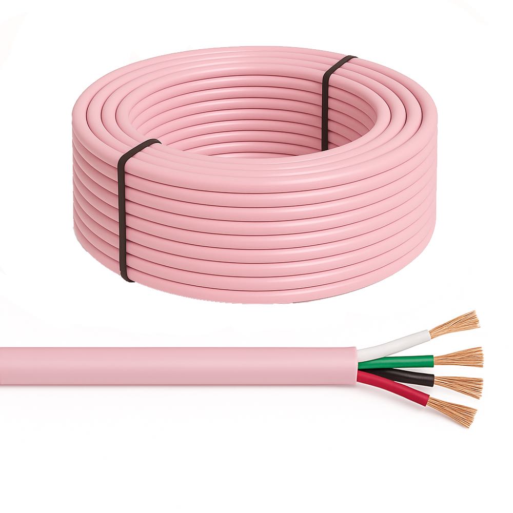 4 Core Pink Speaker Cable – OFC – for Multi-Room & Home Cinema – Custom Lengths