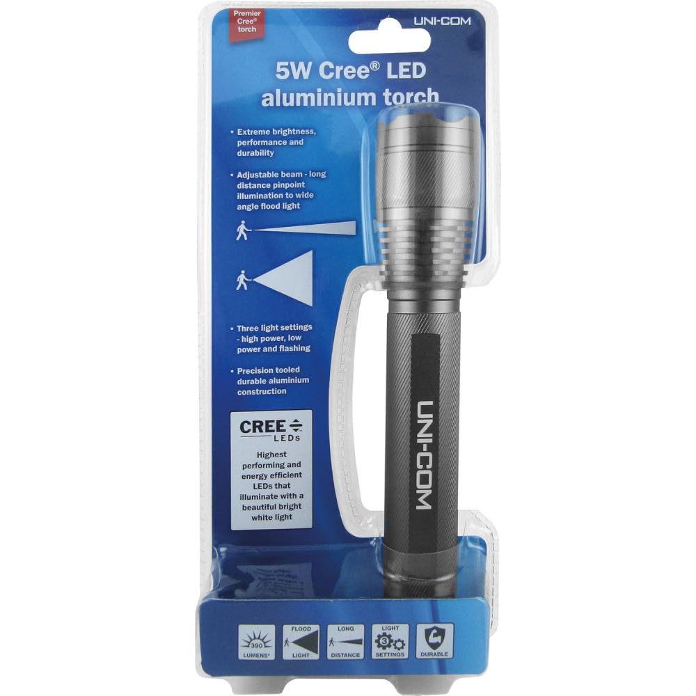 UNI-COM LED Aluminium Torch with Adjustable Beam for Long Distance
