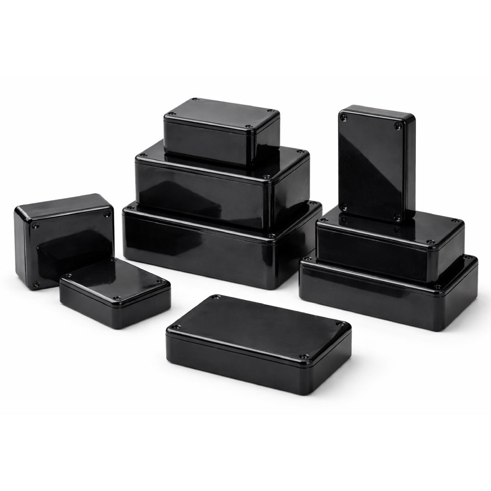 ABS Plastic Electronics Project Enclosure Box – Black – Multiple Sizes