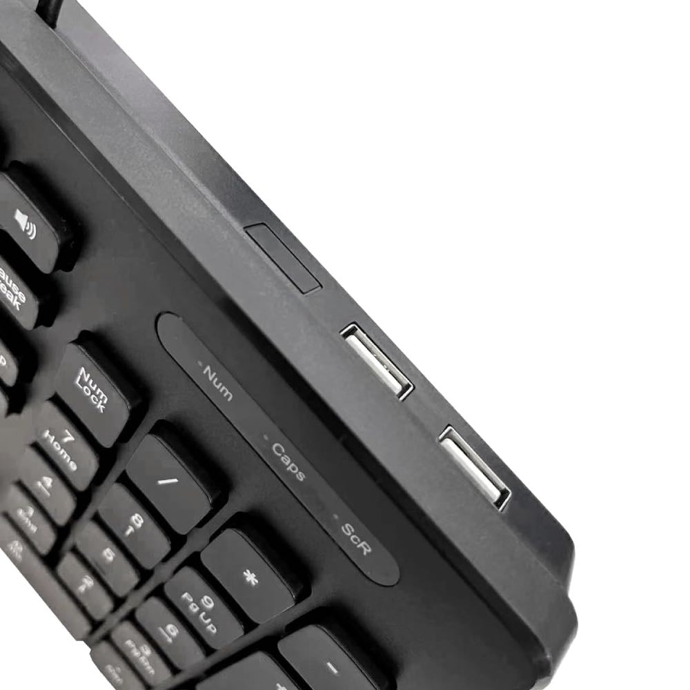 ACCURATUS 360 Wired Full-Size UK Multimedia Keyboard with 2-Port USB Hub