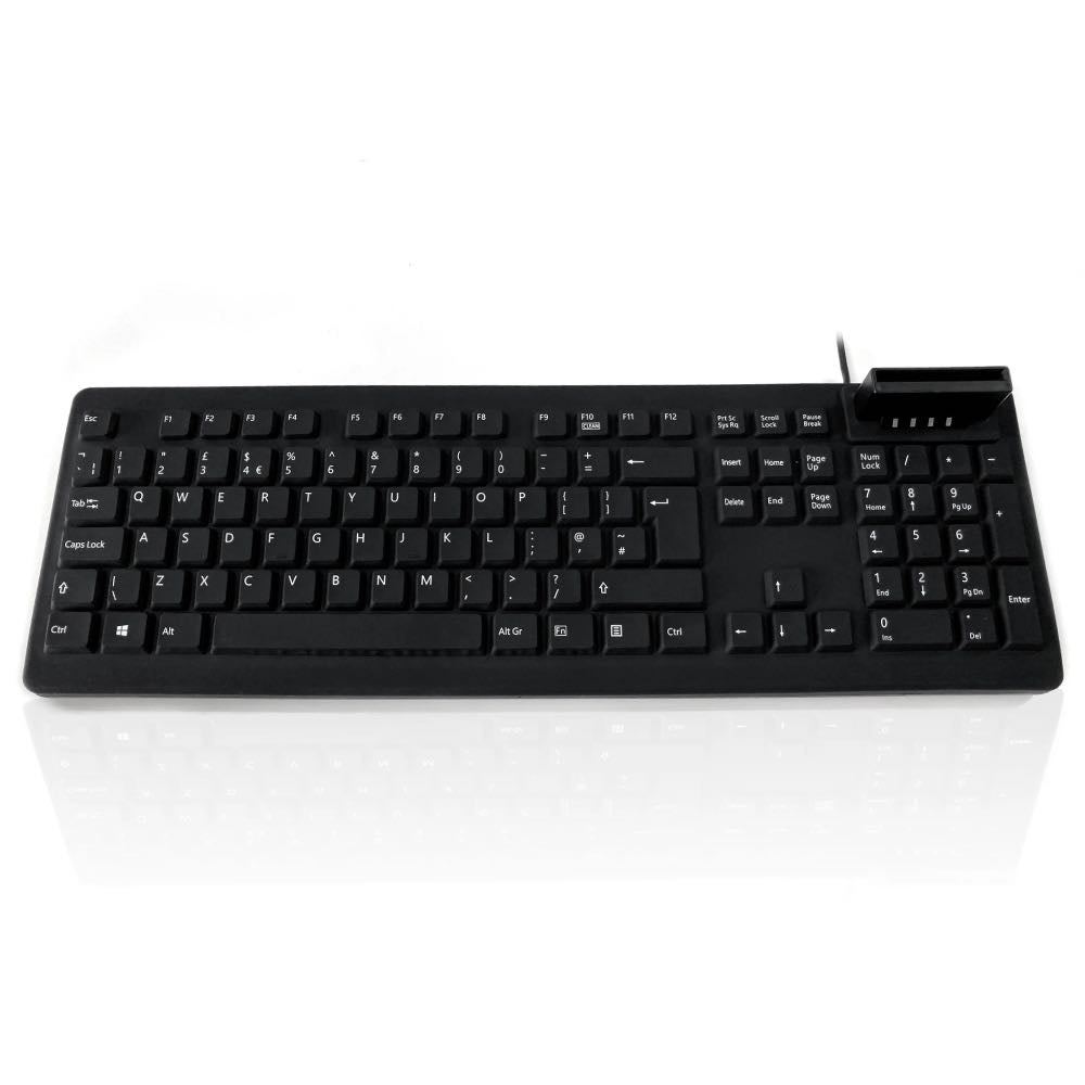 ACCURATUS AccuMed 104V2 IP68 Sealed Antibacterial Medical USB Keyboard with Smart Card Reader (UK Layout)