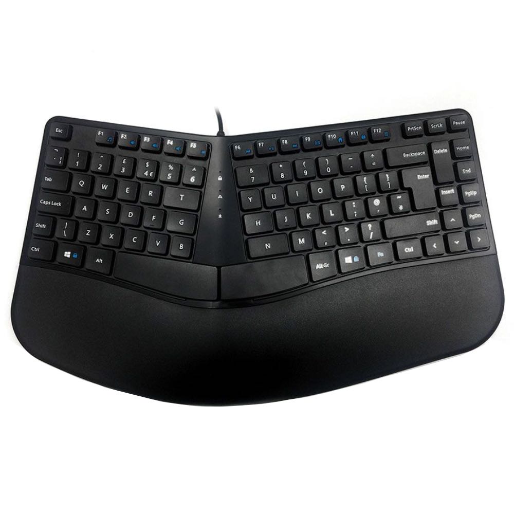 ACCURATUS Contour Split-Key USB Wired Ergonomic Multimedia Keyboard (Black)