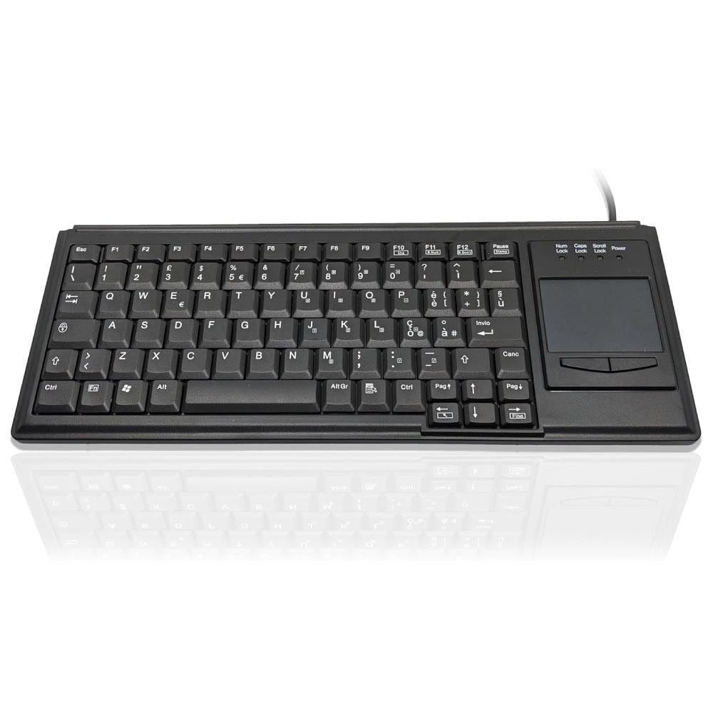 ACCURATUS Mini Compact USB Keyboard with Touchpad & Scissor-Key Design (Black)