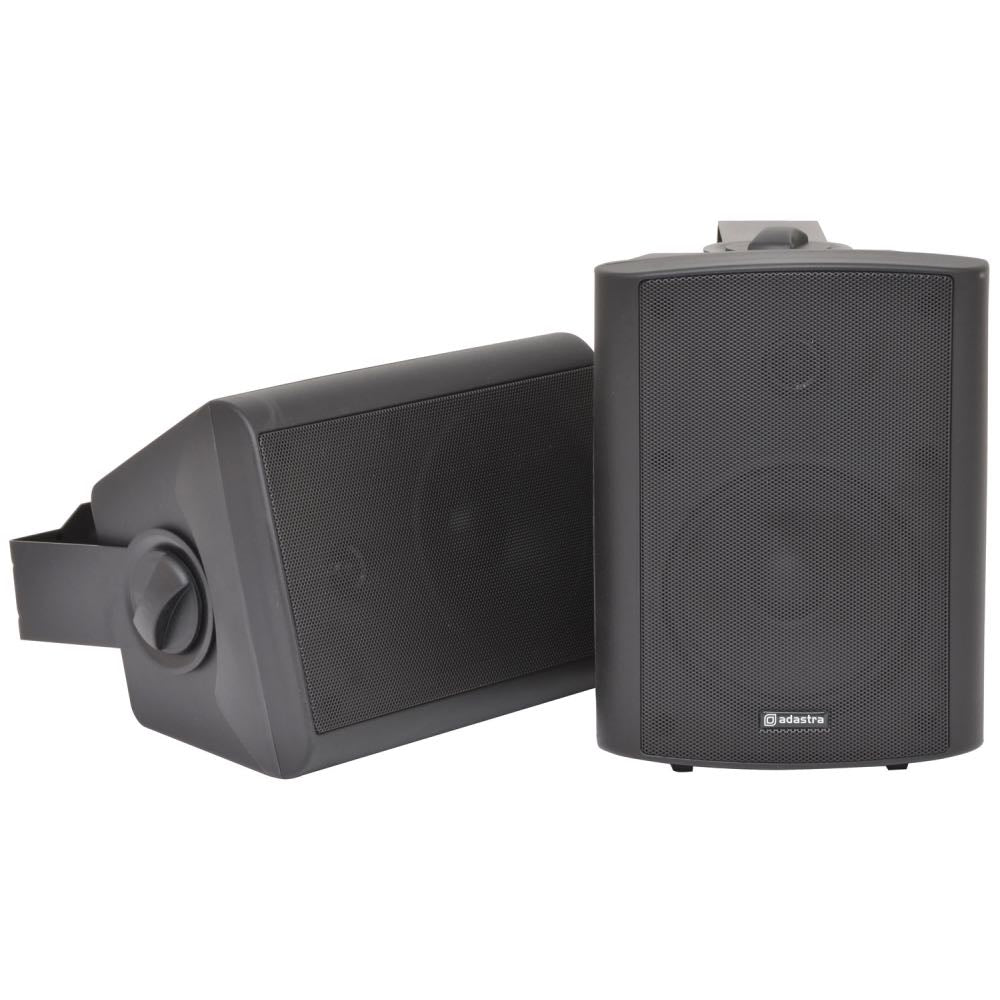 Adastra 5.25 Inch 2-Way Active Stereo Speakers in Black (Pair) Features with Wall Brackets