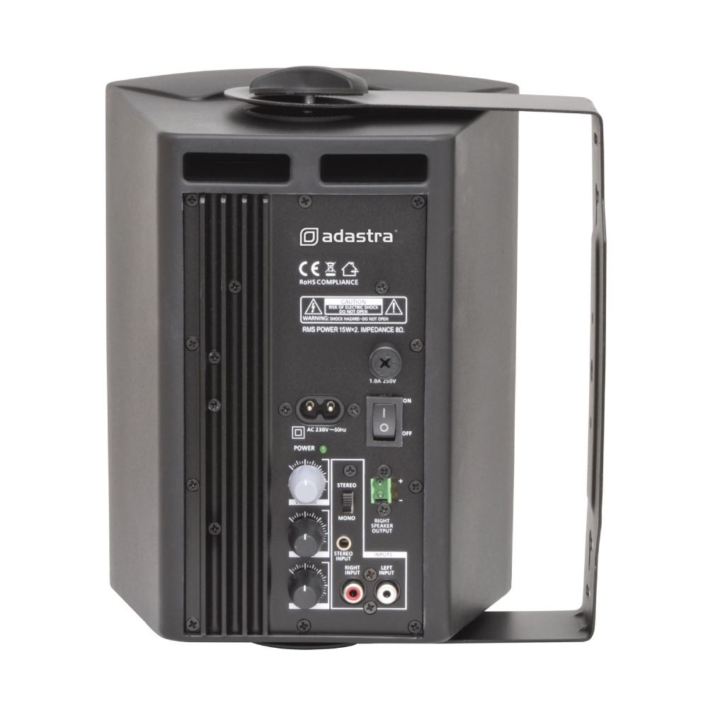 Stereo Speakers by Adastra in 5.25" Colour Black with Swivel Mount