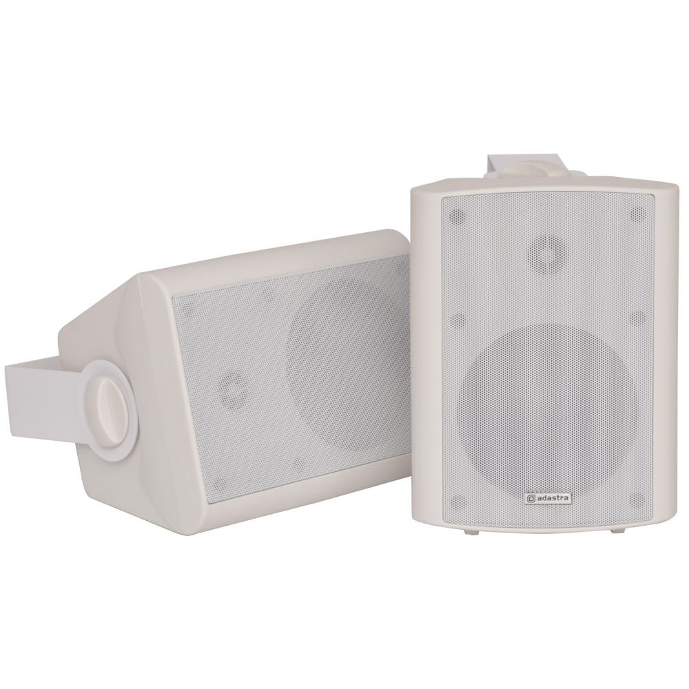 Adastra 5.25 Inch 2-Way Active Stereo Speakers in White (Pair) Features with Wall Brackets