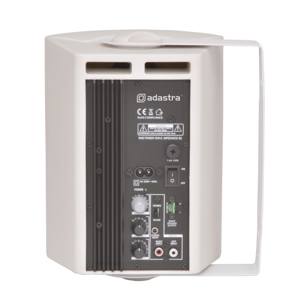 Stereo Speakers by Adastra in 5.25" Colour White with Swivel Mount