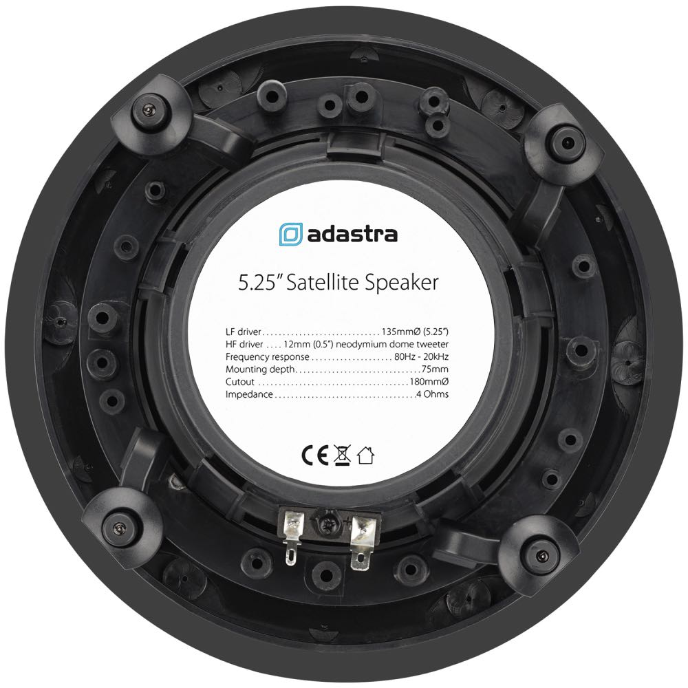 Adastra Bluetooth Full Range Panel Mount White Ceiling Speakers 5.25 Inch Satellite Component