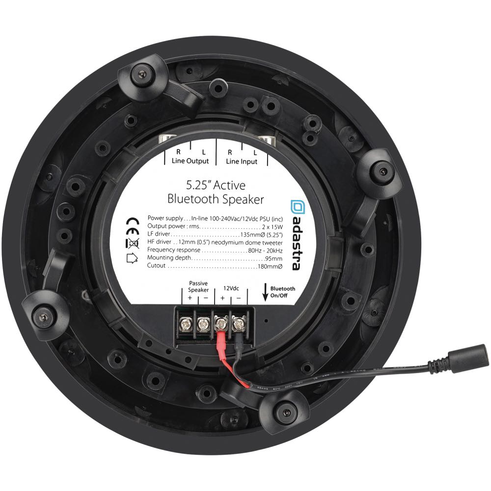 Adastra Bluetooth Full Range Panel Mount White Ceiling Speakers 5.25 Inch Active Component