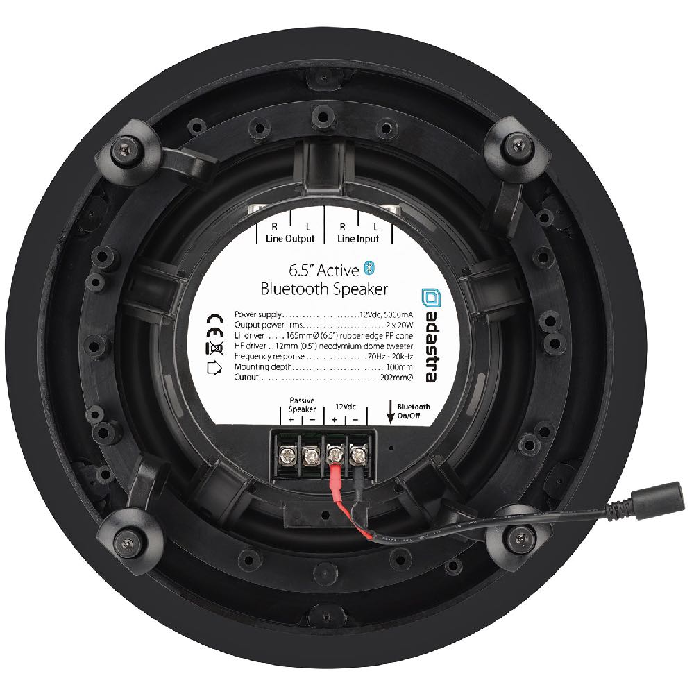 Adastra Bluetooth Full Range Panel Mount White Ceiling Speakers 6.5 Inch Active Component