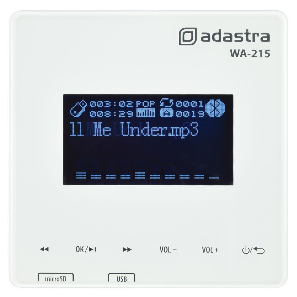 Adastra Bluetooth In-Wall Amplifier with Media Player & Remote Control