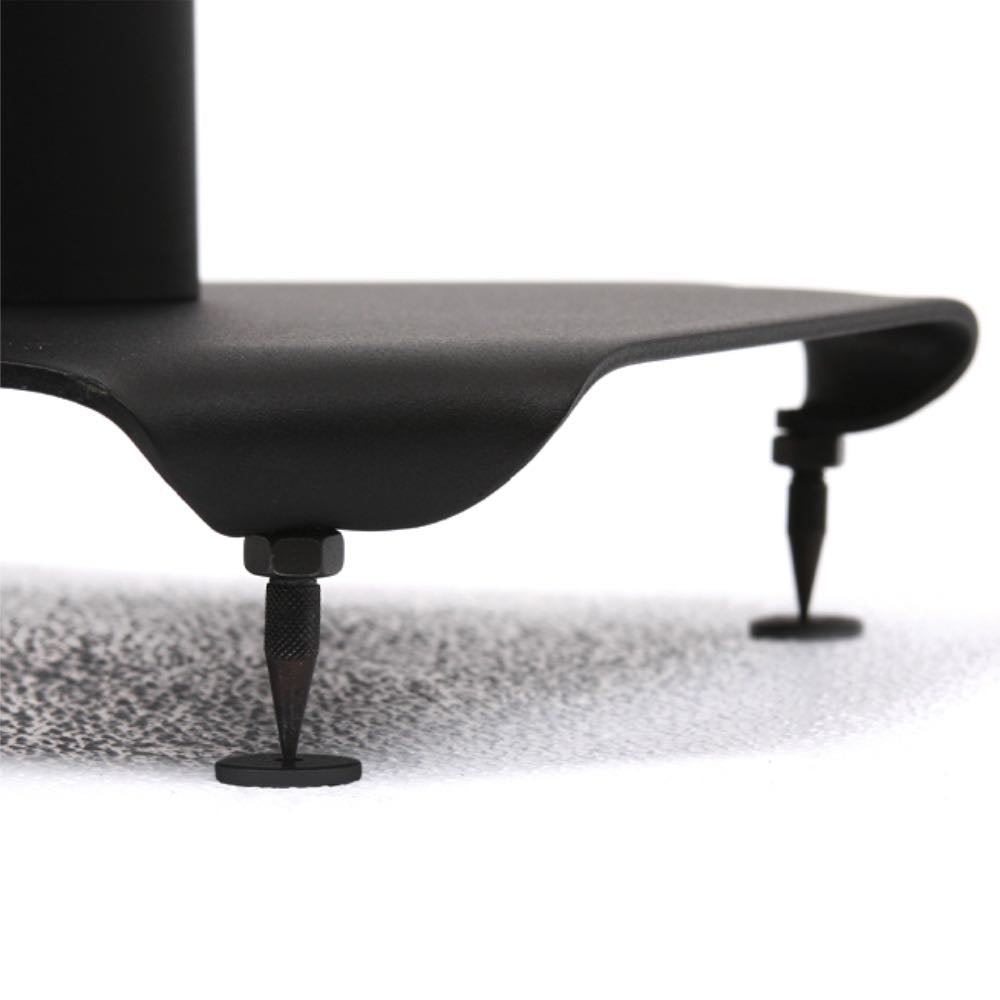 Atlas Speaker Floor Stands in Black with Isolation Spikes Top & Bottom