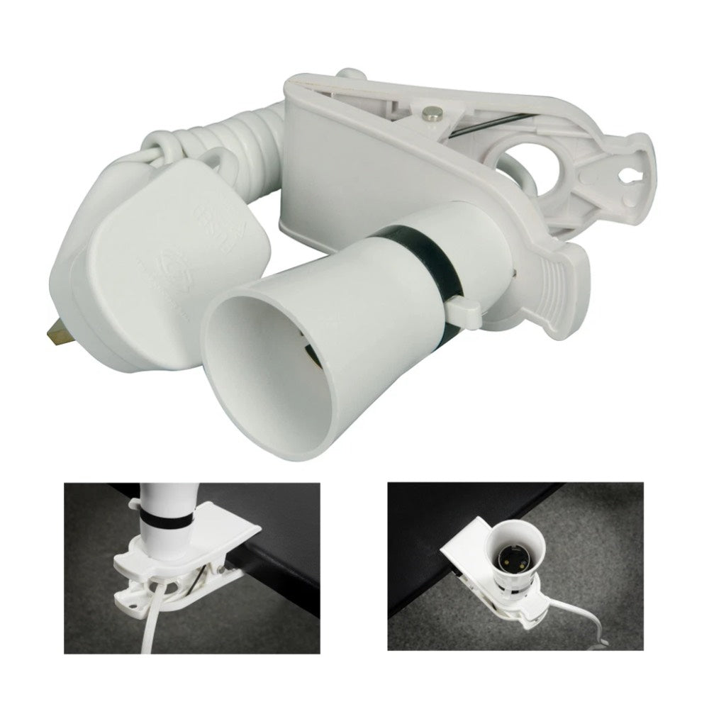 B22 Clip-On Work Light Lamp Holder with Switch & 2m Cable