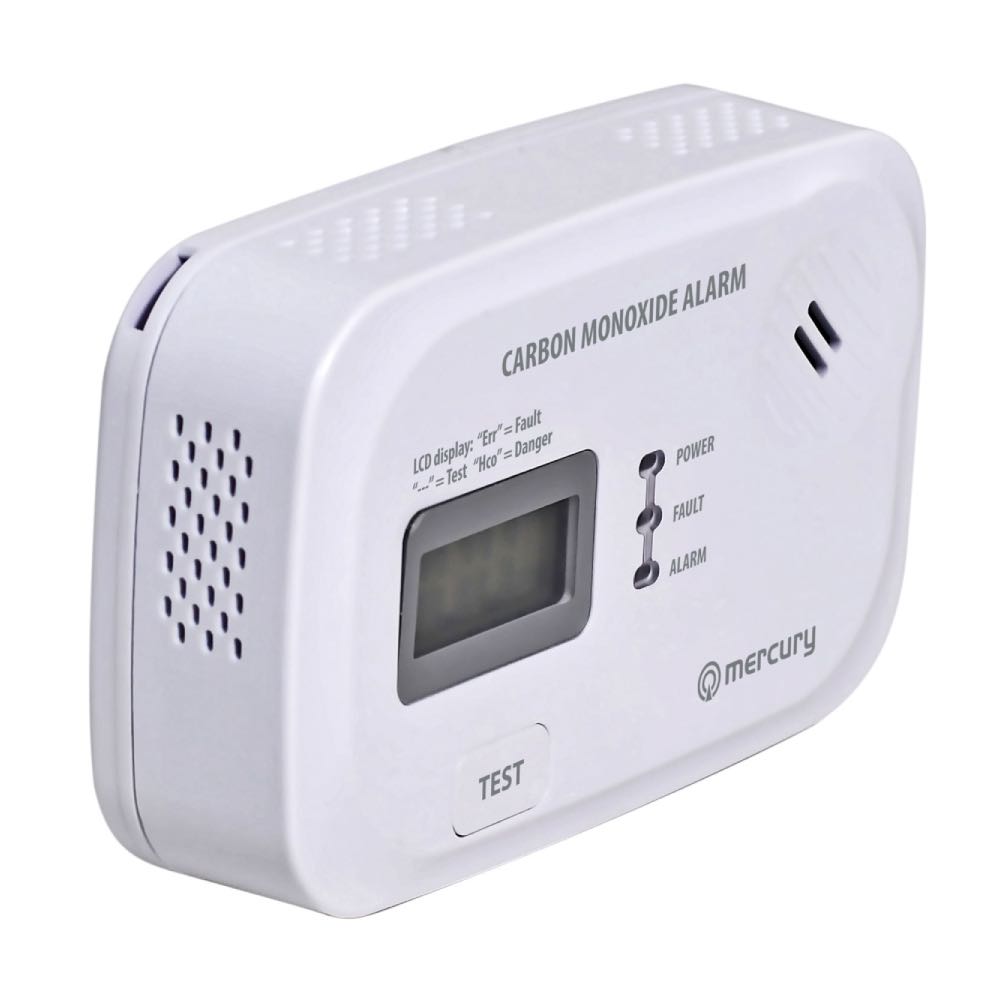 Battery-Powered Carbon Monoxide Alarm with LCD Display