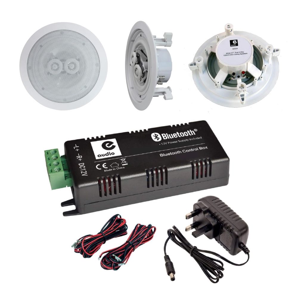 Bluetooth 6.5" Stereo 100W Ceiling Speaker Kit with Amplifier