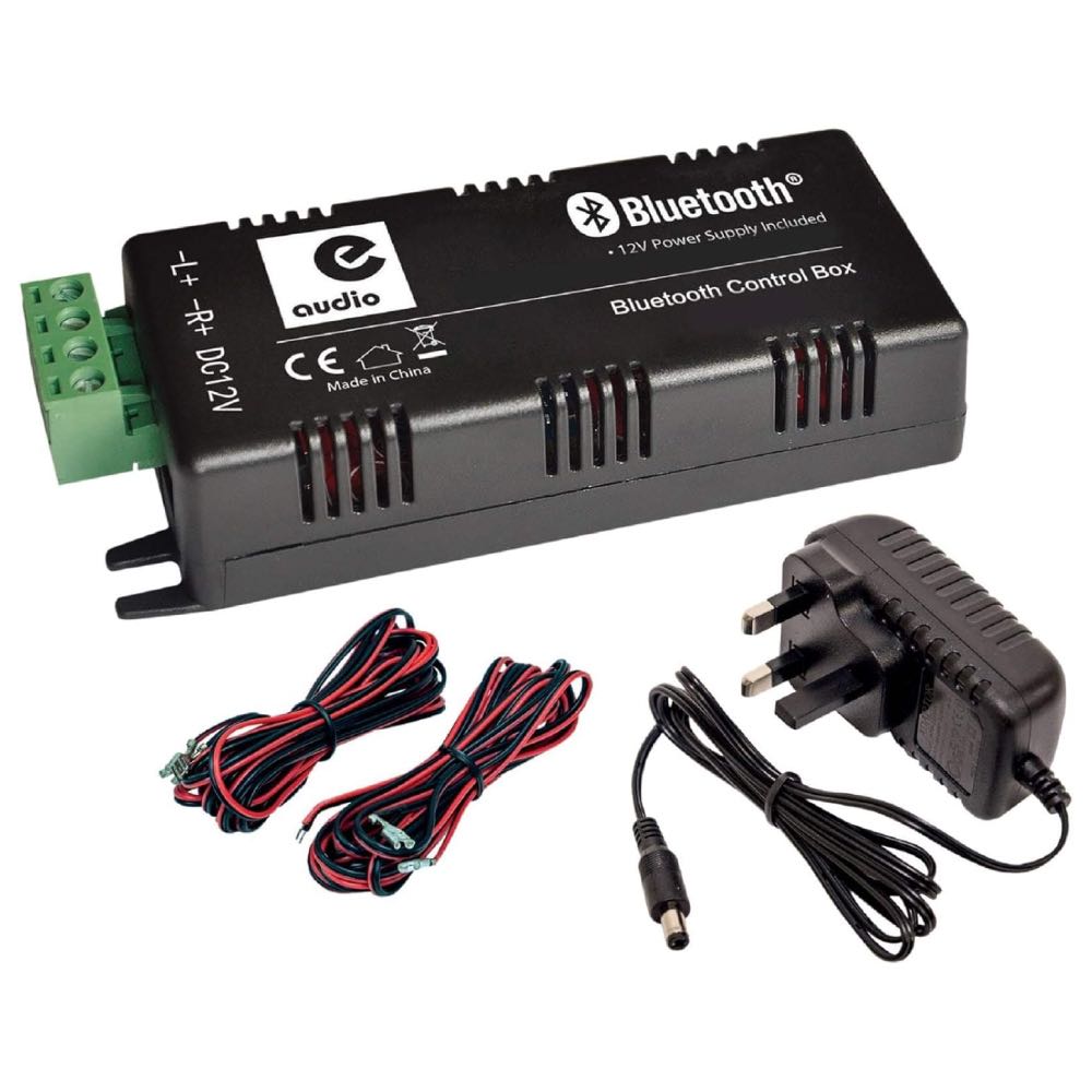 e-audio Bluetooth Stereo Audio Amplifier for Ceiling, Wall & Floor Speakers