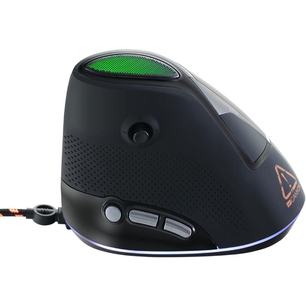 CANYON Emisat Vertical 7 Button Ergonomic RGB Optical Gaming Mouse (Black)