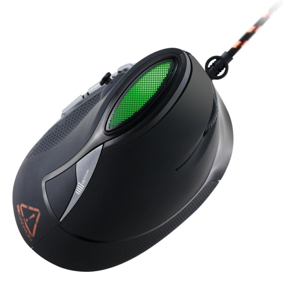 CANYON Emisat Vertical 7 Button Ergonomic RGB Optical Gaming Mouse (Black)