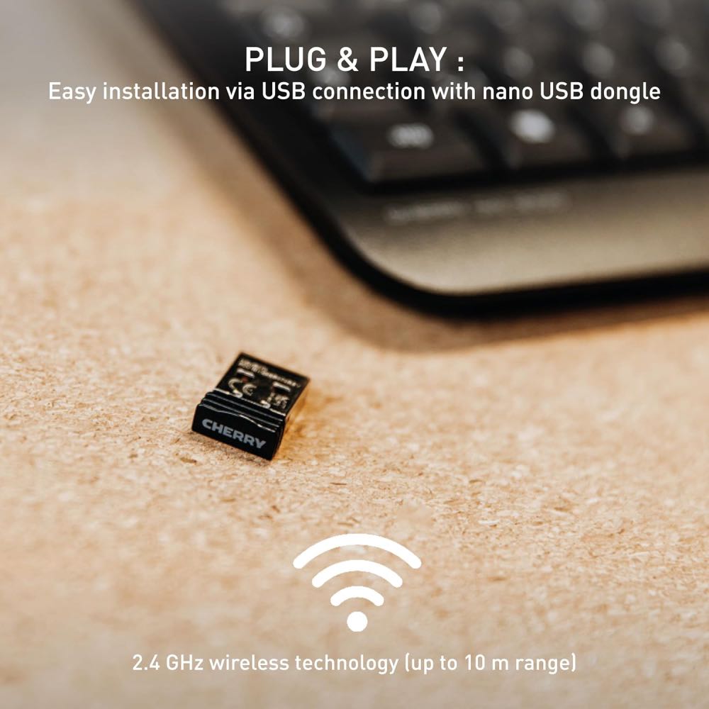 CHERRY KW 3000 Low-Noise Wireless Full-Size UK Keyboard (Black)