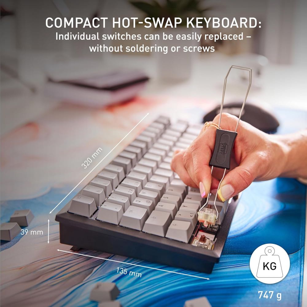 CHERRY KW 300W MX Compact Wireless Hot-Swap Mechanical Gaming Keyboard (UK Layout)