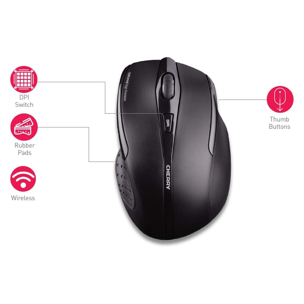 CHERRY MW 3000 Ergonomic 5-Button Wireless Optical USB Mouse