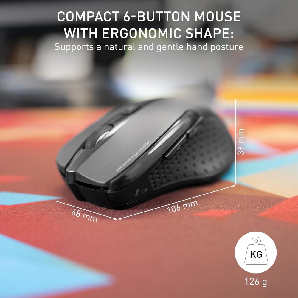 CHERRY MW 3000 Ergonomic 5-Button Wireless Optical USB Mouse