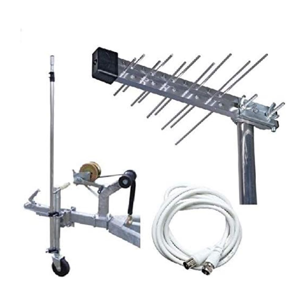 Caravan Camping TV Digital Aerial Telescopic MAST Pole Jockey Wheel Fixing KIT