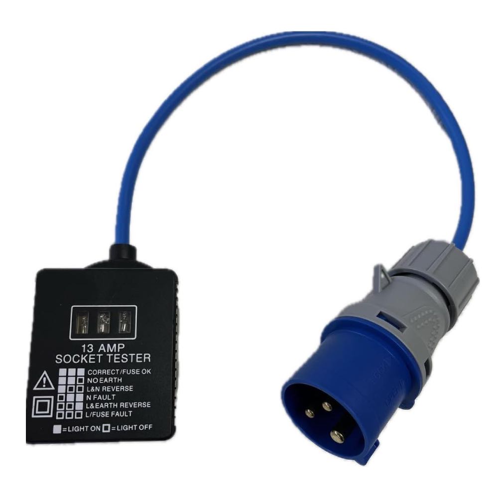 Caravan Motorhome Camping Campsite Tent 16A Socket Tester Mains Hook Up Cable