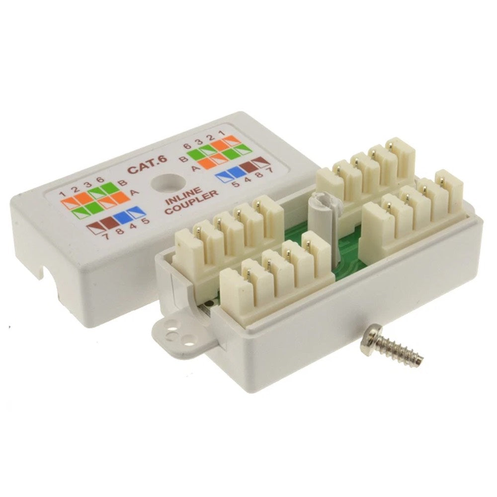 Cat5 Cat5e Cat6 Inline IDC Junction Box Cable Joiner – 4 Pair 8-Way LAN Connector