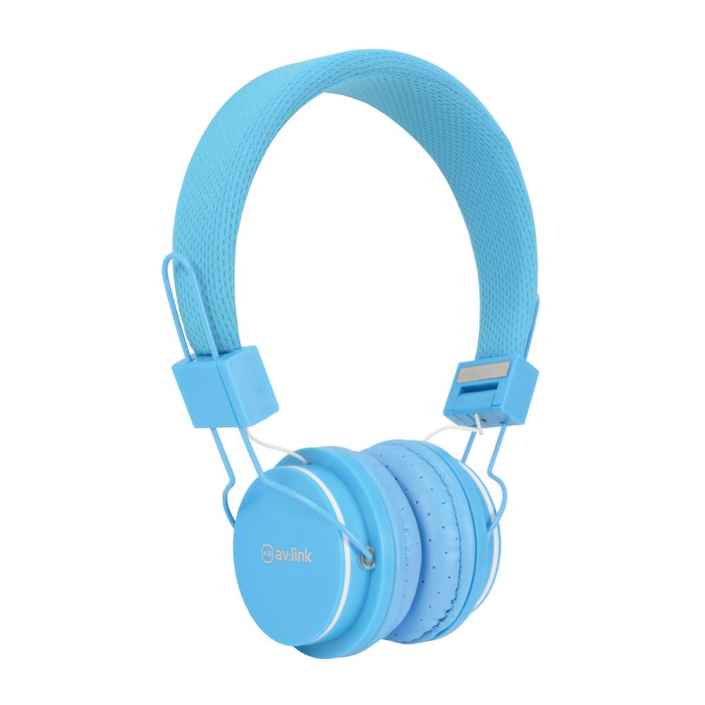 Children’s Headphones with In-Line Microphone, Hands-Free Control & Volume Limiter – Blue