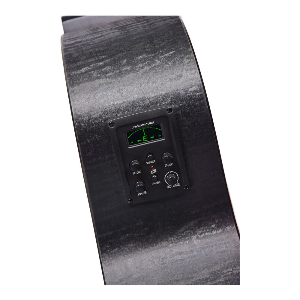 Chord Nomad Series Electro-Acoustic Guitar with EQ & Tuner – Black Quilted Maple