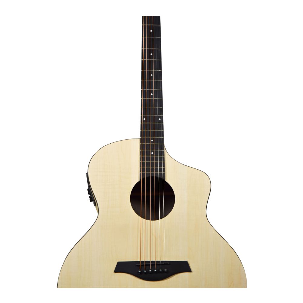 Chord Nomad Series Electro-Acoustic Guitar with EQ & Tuner – White Quilted Maple