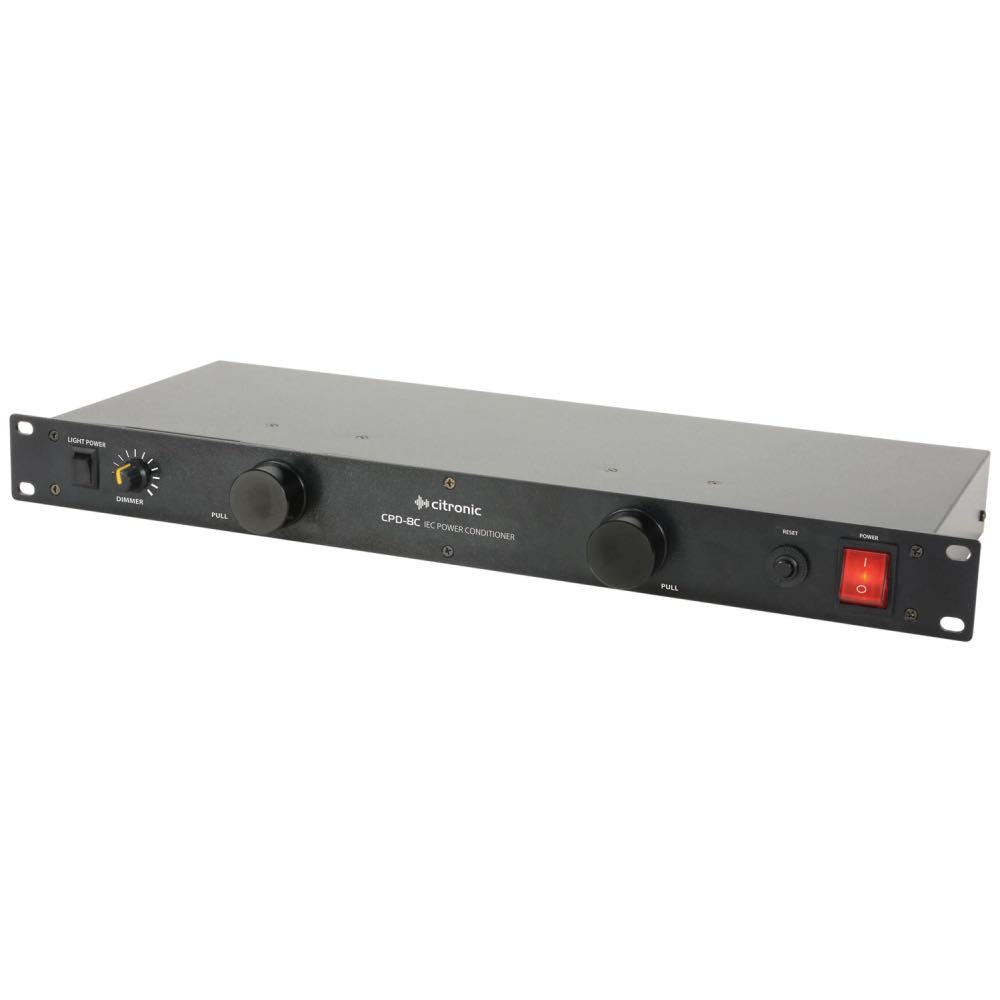 Citronic 1U Rackmount Power Conditioner with 8 IEC Outlets & LED Lamps
