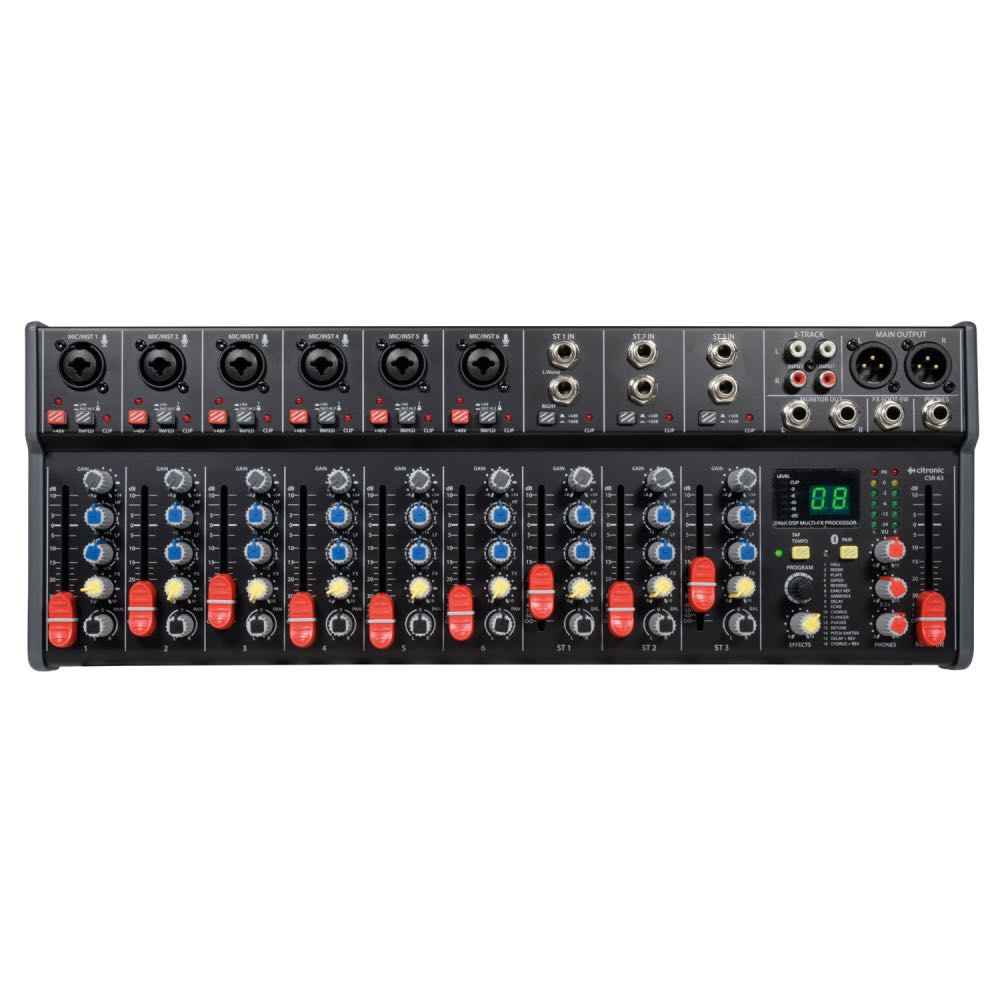 Citronic csr 9 channel rackmount mixer with dsp bluetooth